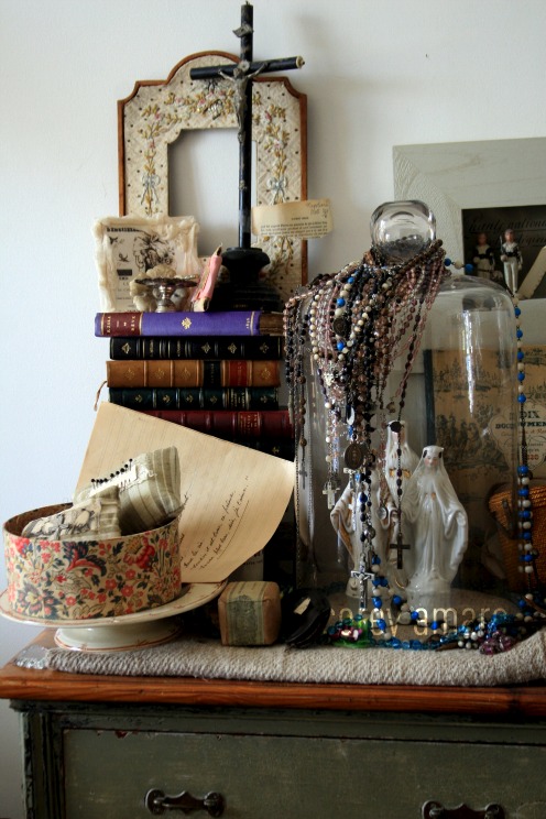 Creative passionate mess of happiness on top of a dresser