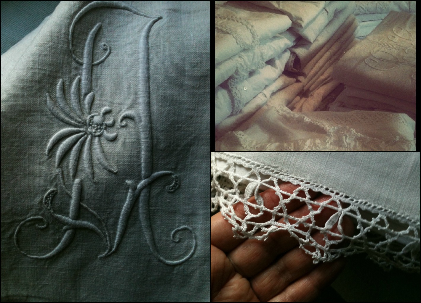 Lace, monogram, textiles