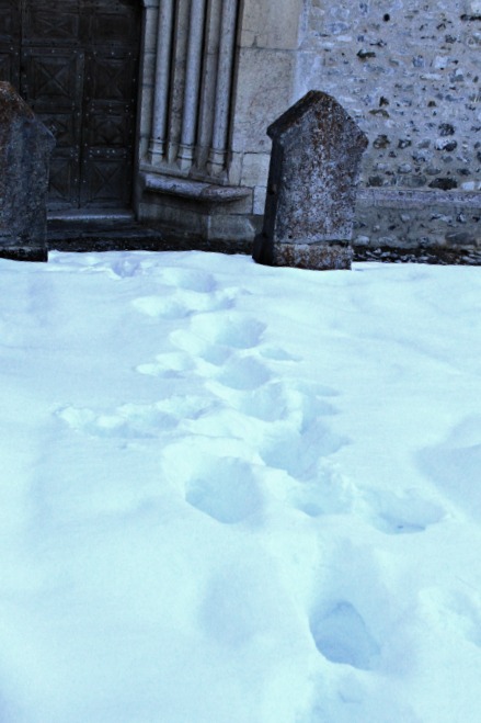 Snow covered church yard Snow covered church yard