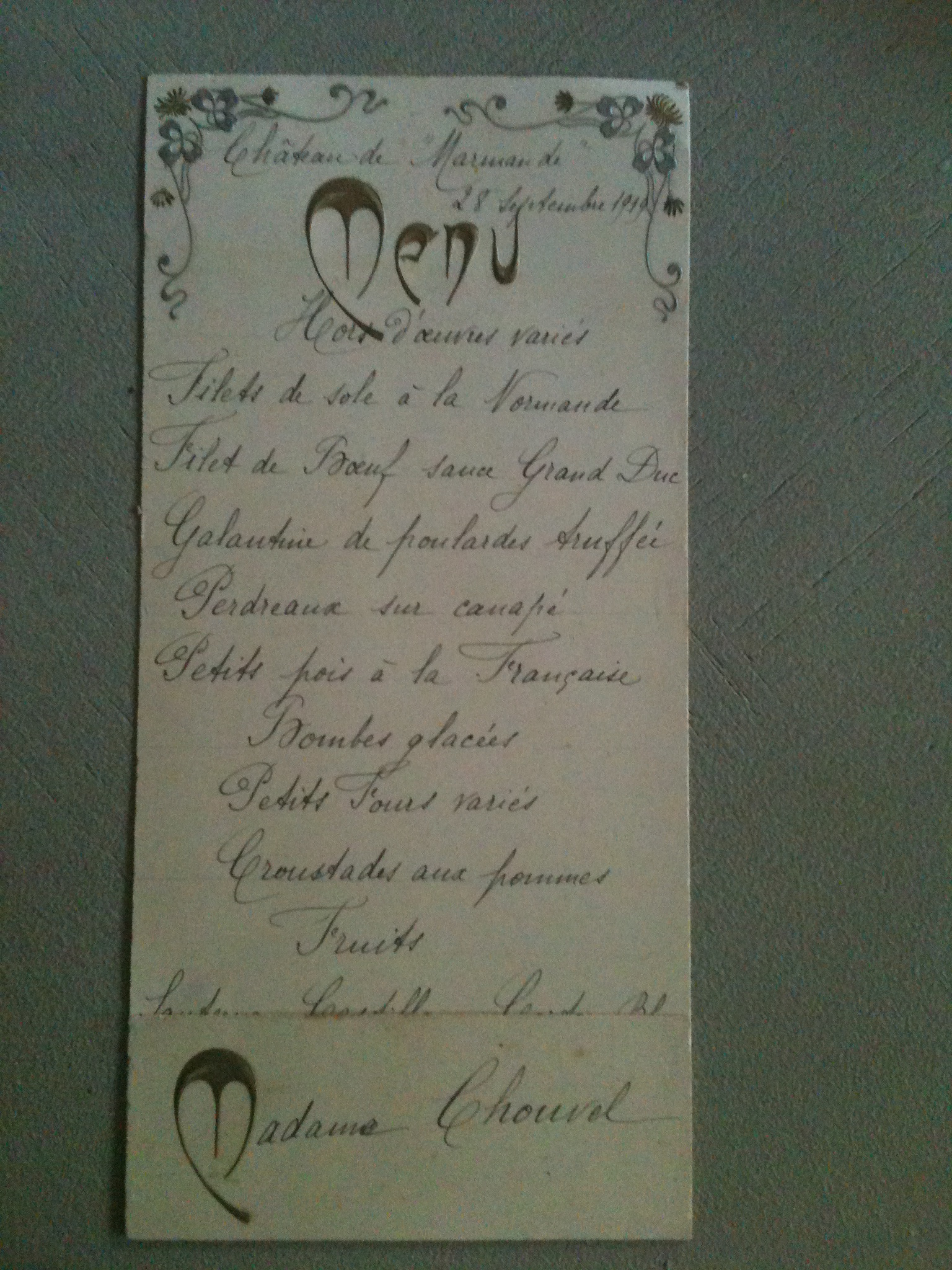 French Menus Corey Amaro