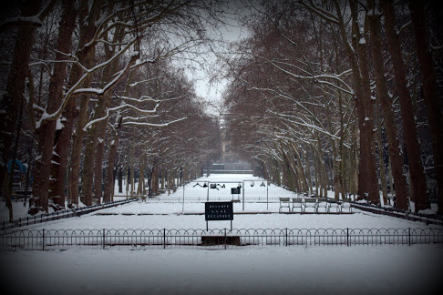 Playground in Paris, snow covered, by Chelsea