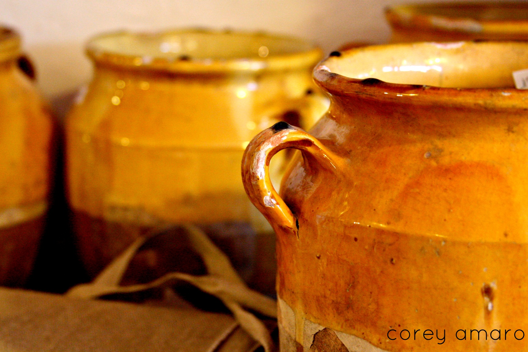 Confit pots, provence, france, yellow confit pots Confit pots, provence, france, yellow confit pots