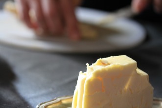 Buttering the bread
