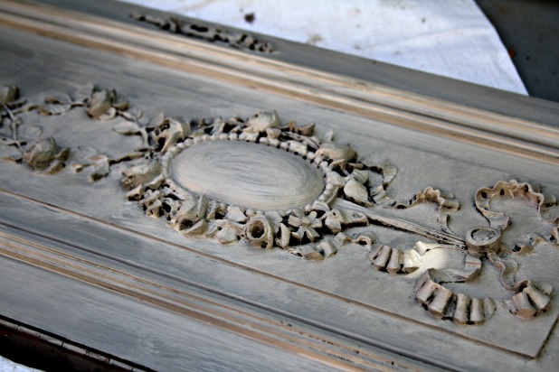 Painted French door panel Painted French door panel
