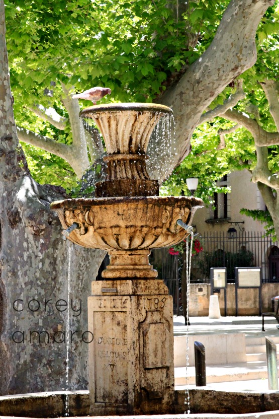 Provence, France, Fountain in Square Provence, France, Fountain in Square