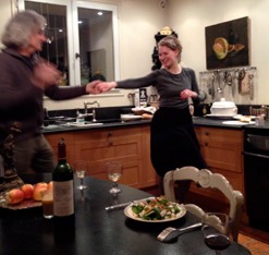 Dancing instead of doing the dishes