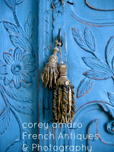 Blue armoire door corey amaro antiques and photography