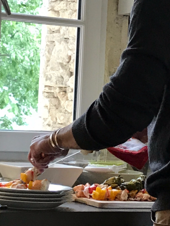 Living in France, good friends and food.