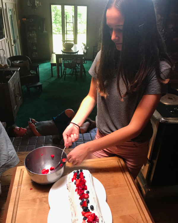 Three Berry Angel Food Cake