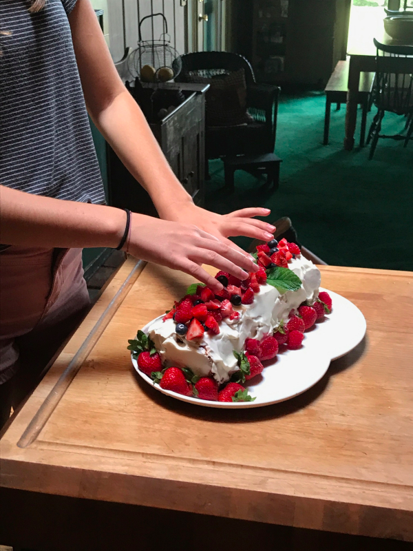 Three Berry Angel Food Cake