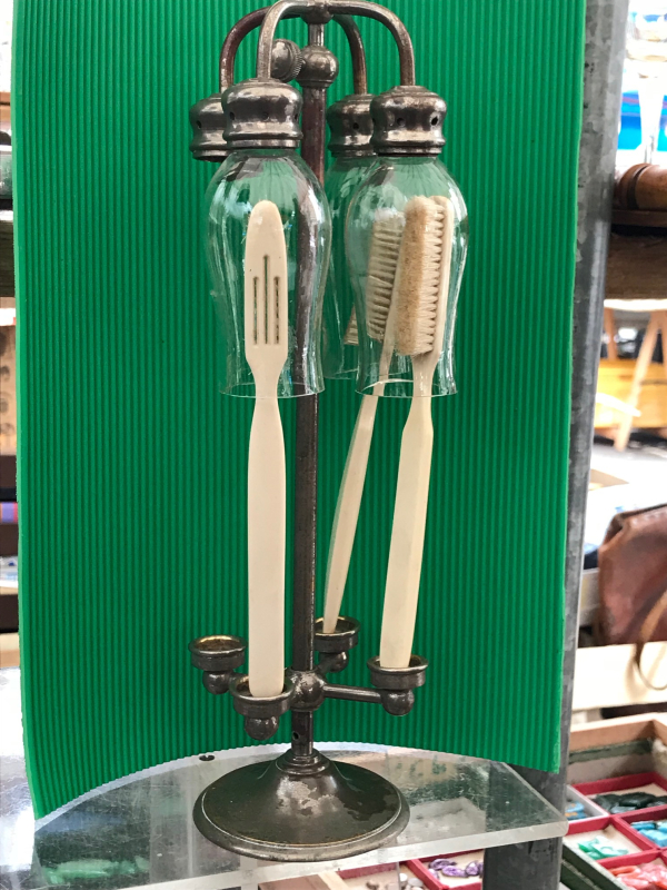 antique toothbrush holder