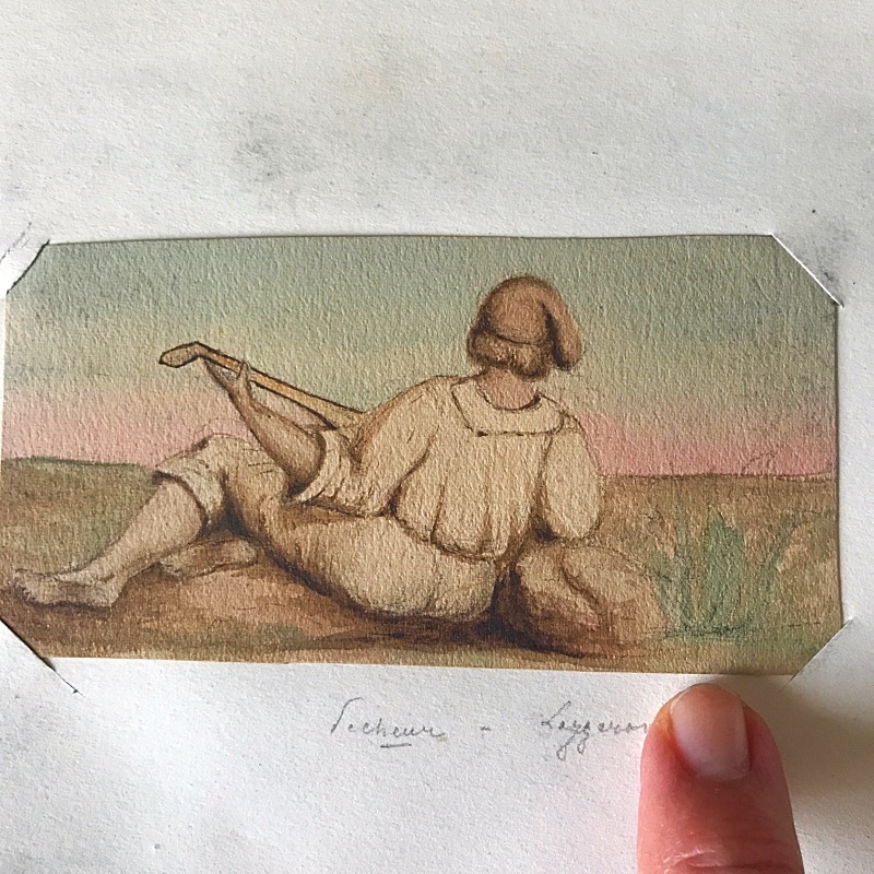 antique miniature watercolors