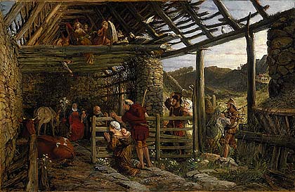 Stable christmas, william Bell Scott Nativity scene stable William Bell Scott
