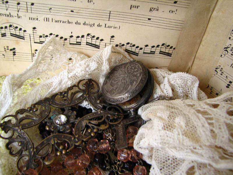 Clock case and rosary beads, faith and time Clockcaseandrosarybeads
