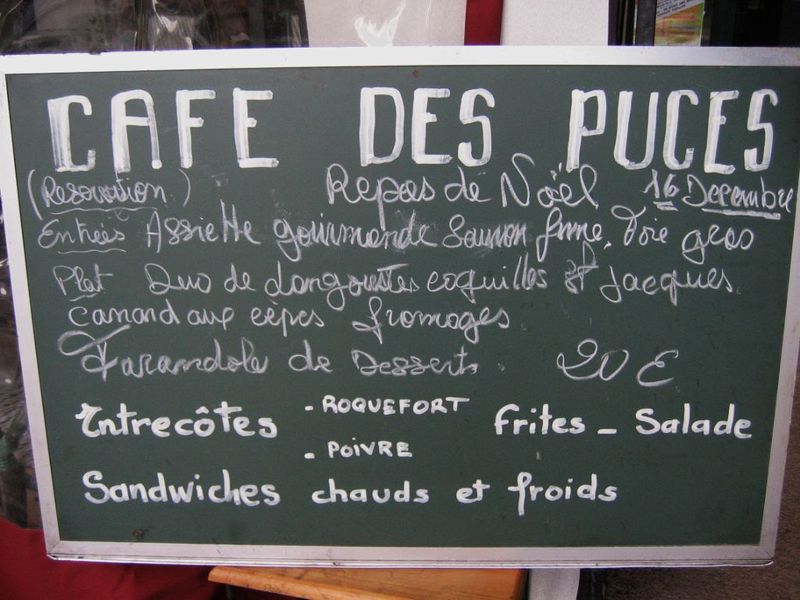 Café des Puces Menu